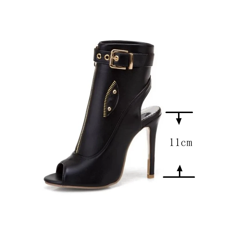 SIMLOVEYO Summer Sandals Ankle Boots Women 11cm Stiletto High Heels Shoes Open Toe Ladies Big Size 47 48 49 50 F1505 view 3