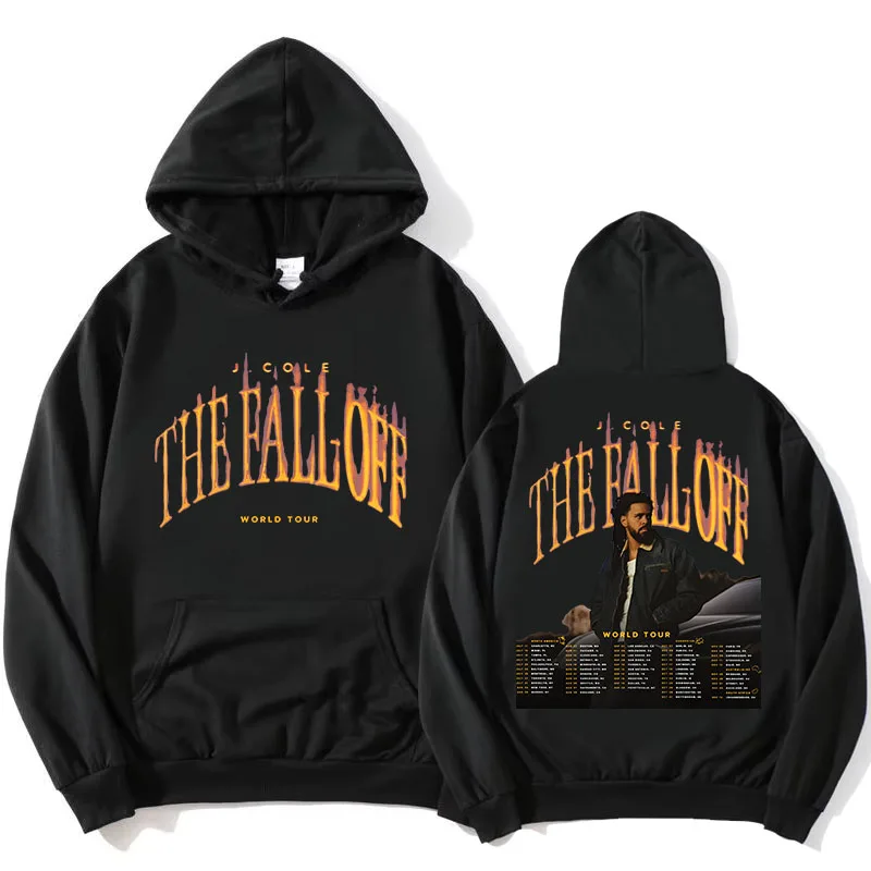 

Худи THE FALL OFF World Tour 2026 с дизайном J. COLE Rapper, графический принт, унисекс, уличная одежда, свободные флисовые толстовки с капюшоном