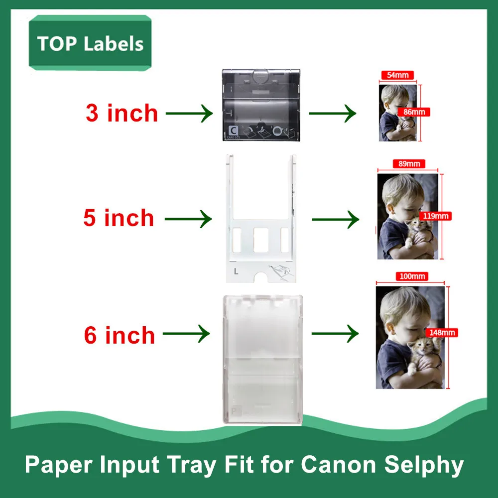 6 / 5 / 3 inch L Tray fit for for Canon Selphy Photo Printer CP1300 CP1200 CP910 CP900 CP810 Paper Input Tray for Selphy KP108IN