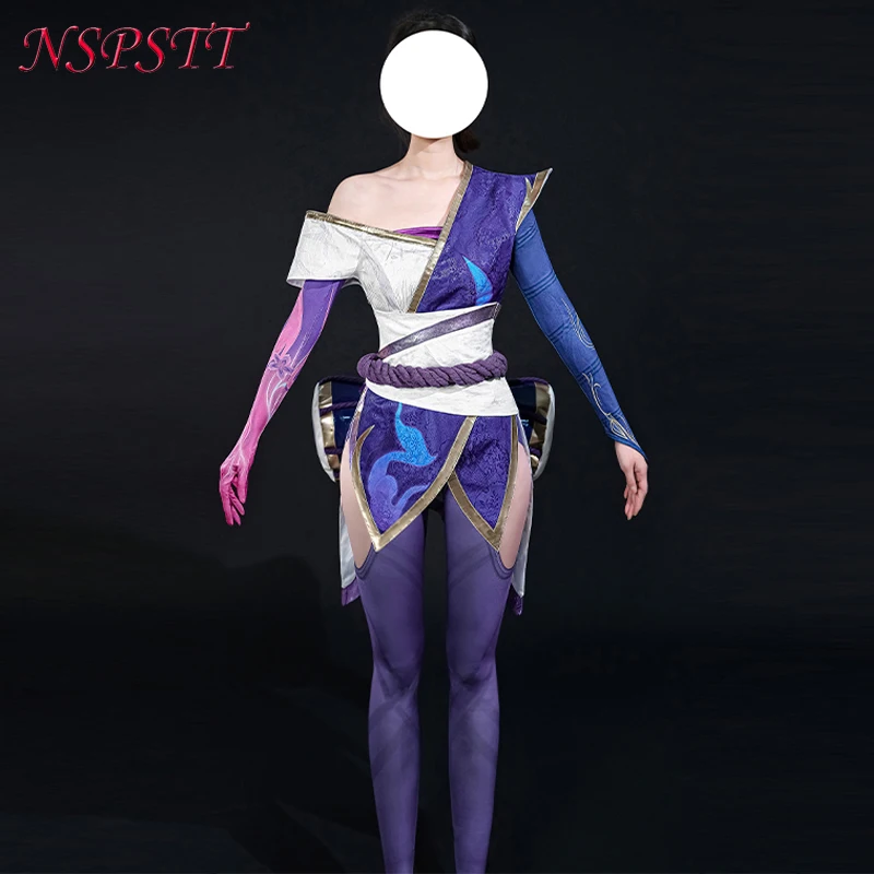 

NSPSTT Game LOL Spirit Blossom Akali Cosplay Costume LOL Akali Outfit for Halloween Carnival Party Role Play Clothing