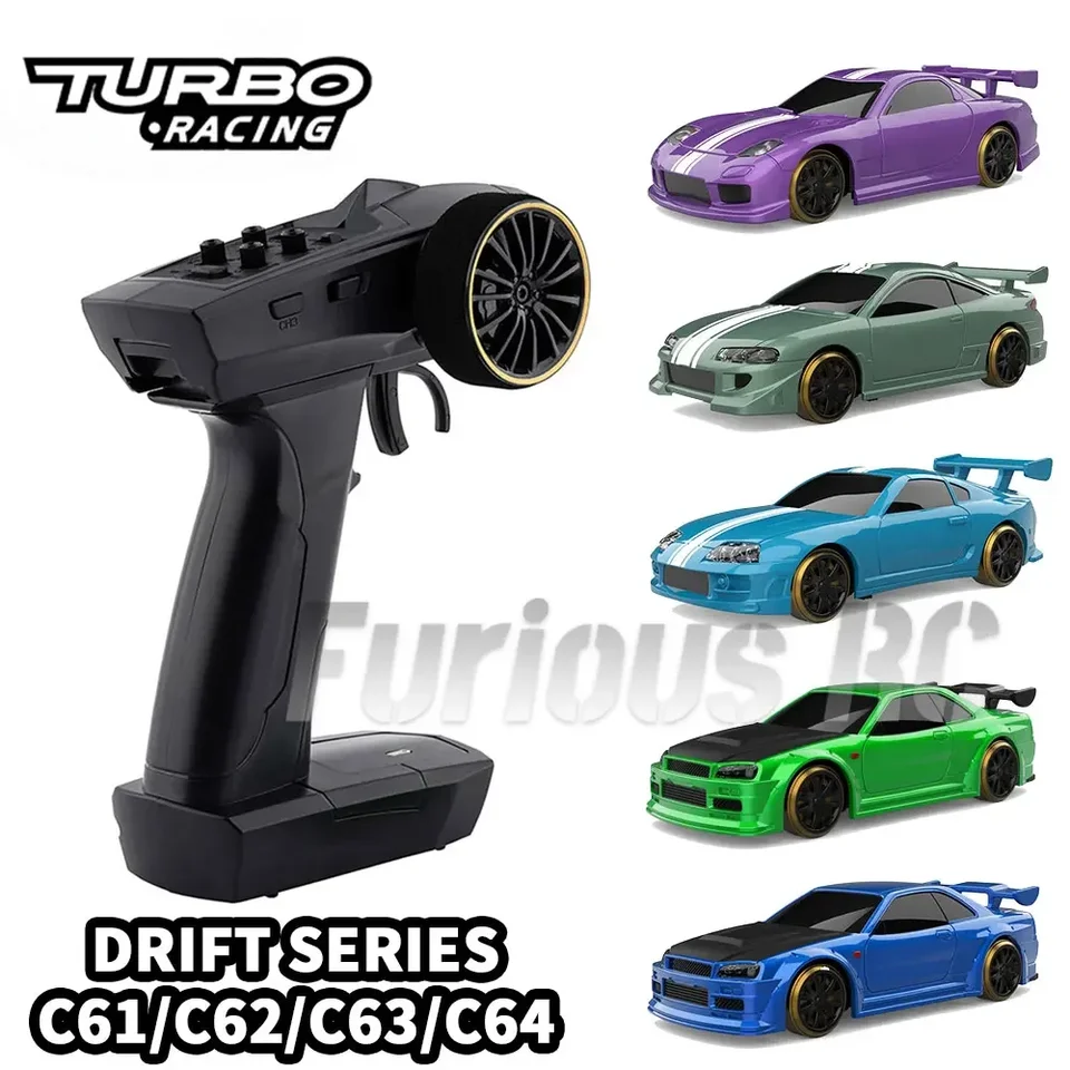 TURBO RACING 1:76 Drift Car C61 C62 C63 C64 Flat Running C74 C75