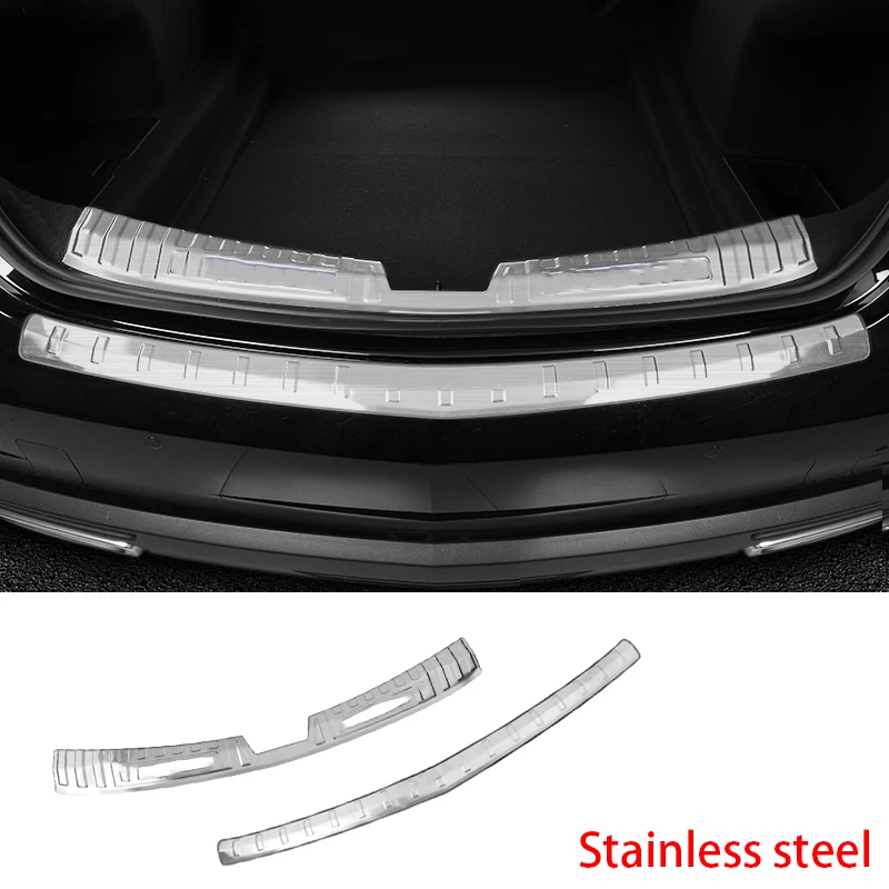 

Car modified For Cadillac CT5 2020 2021 2022-23 Stainless steel silver Black Rear Trunk Inside Bumper Protector cover sill guard