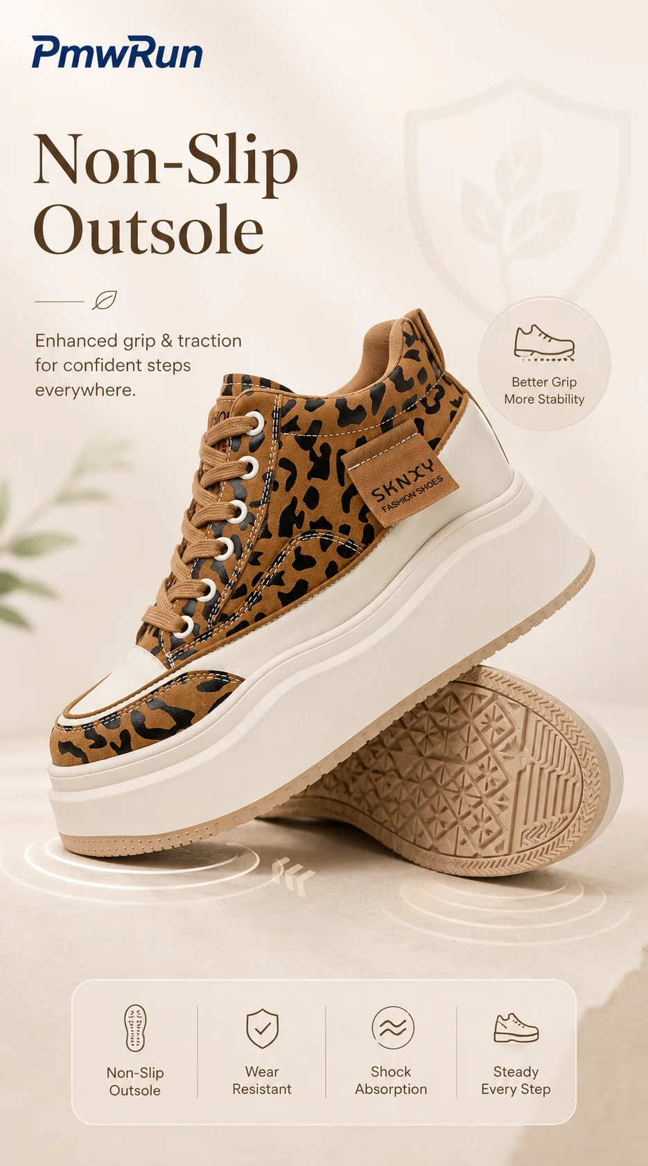 Trendige Mode-Leopardenstiefel für Damen PU-Leder Wasserdichte Herbststiefel für Frauen Höhenerhöhende Streetwear Damenstiefel – Detail 11