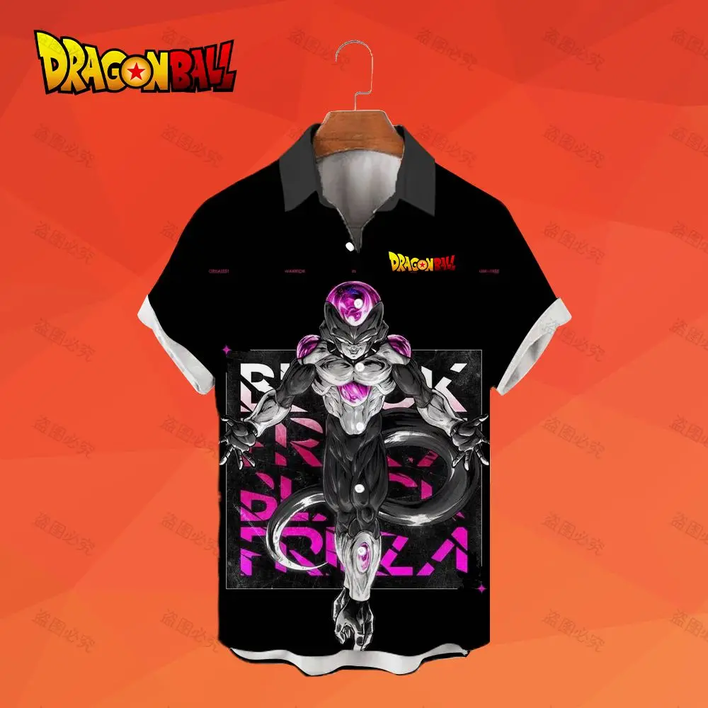 

Vegeta Men's Shirts Dragon Ball Z Beach Style Anime Goku Summer Blouse Men's Social Shirt 2026 Tops Y2k Cool Fashion Streetwear