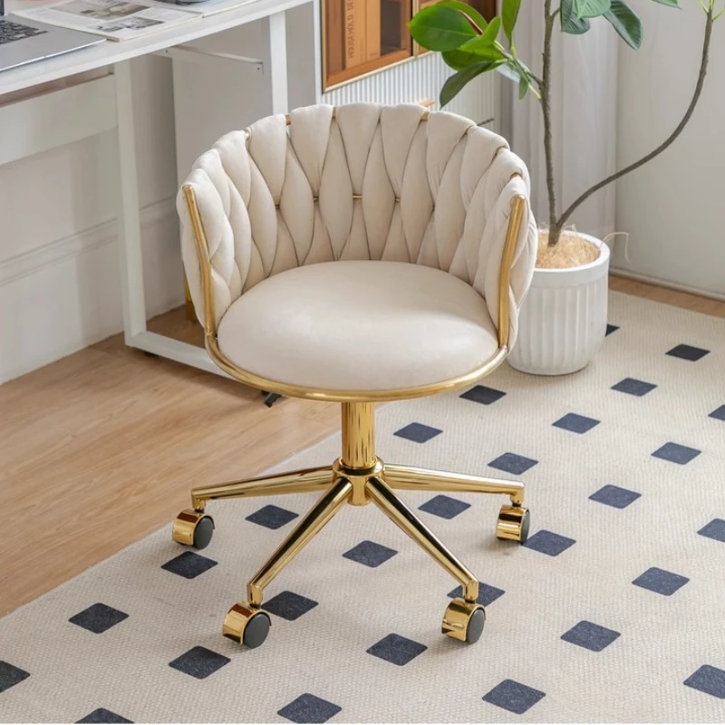 ‌ كرسي مكتب مريح فاخر، كرسي دوار بارتفاع قابل للتعديل، كرسي كمبيوتر مبطن بمسند ظهر، ديكور منزلي عالي الجودة