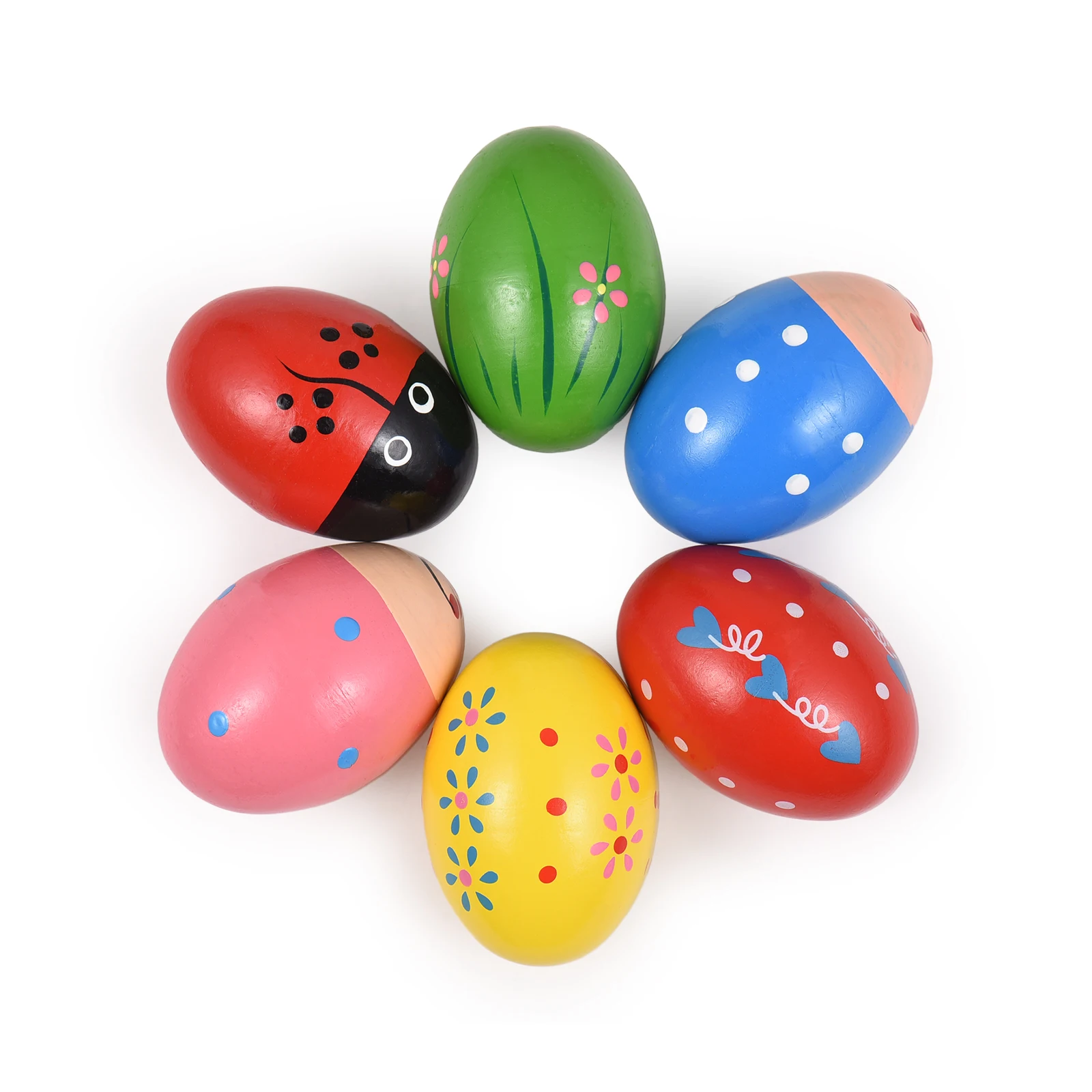 

6 Pack Wooden Shake Egg Percussion Instrument Music Shake Eggs for Party Easter Gift Musical Egg Easter Basket Stuffers