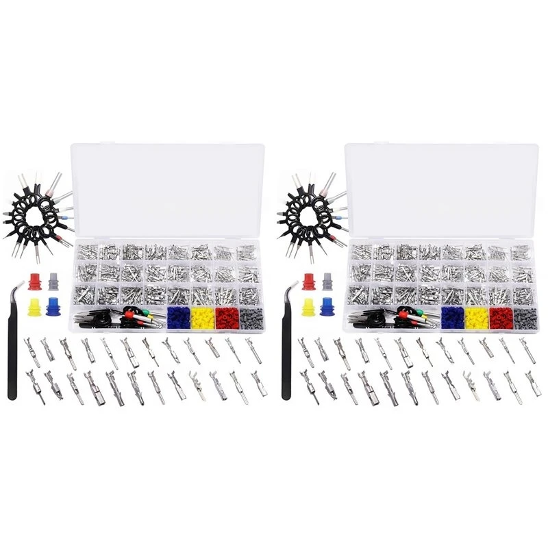 AB35-24Types Car Electrical Wire Terminal Pin Connector Kit - 918Pcs Automotive Electric Crimp Connectors 1-3.5Mm
