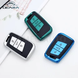 3 Buttons TPU Leather Smart Car Key Case Cover Bag for VW Volkseagen Passat B8 Magotan for Skoda Superb A7 Kodiaq Seat Shell Fob