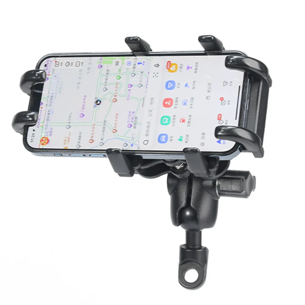 Motorcycle Phone Holder 360° View Shockproof GPS Bracket Clip Riding Scooter Bicycle Bike Accessories For 4-6.7 in Mobile Phone