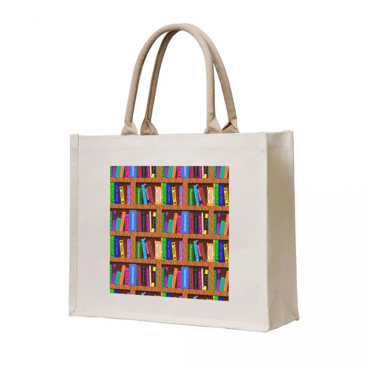 

Library Bookshelf Background Pattern for Readers Tote Bag tote bags aesthetic supermarket folding bag Custom bag Shopper