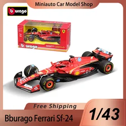 New In Stock Bburago 1:43 Ferrari Sf-24 Alloy Miniature 2024 Ferrari F1 Formula Racing Diecast Model Toys F1 Car Model Kids Gift