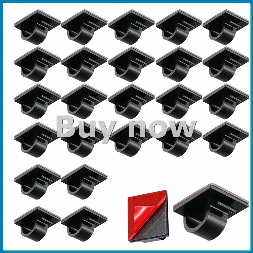 50 Pcs Mini Cable Clips Hooks Christmas Light Clips Self Adhesive Light Hooks Cord Clips for Desk Outdoor String Lights-ABHG