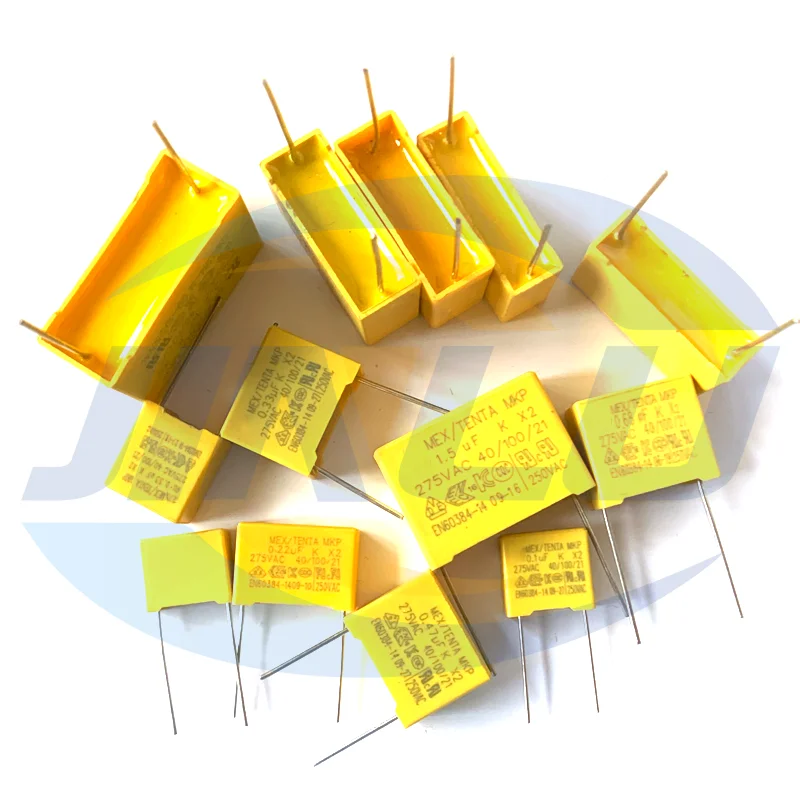 10pcs 275VAC X2 Safety capacitor 275V 0.1uF 0.22uF 0.47uF 0.68uF 0.82uF 1uF 1.2uF 1.5uF 2uF 2.2uF 3.3uF 4.7uF Polypropylene film