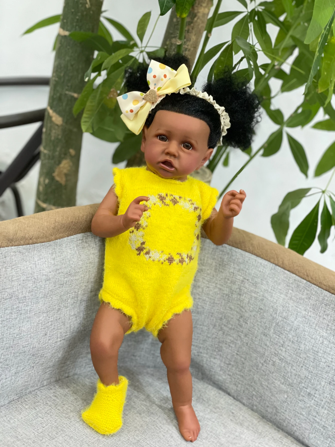 16 Inch Dark Skin Saskia Reborn Girl Doll Baby Handmade Lifelike 3D Painted Skin Bebe Newborn Doll For Children Gifts