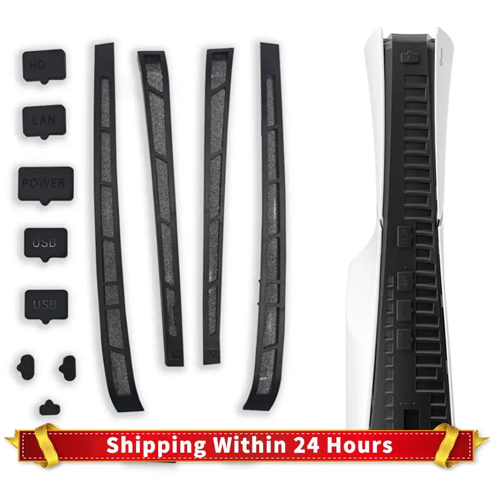 

12 in 1 Silicone Dust Plugs Set Dustproof Plug Anti-dust Cover for PS5 Slim for Playstation 5 Slim Console Accessories