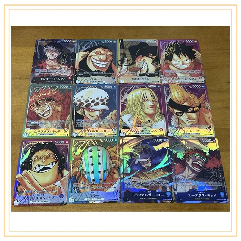 DIY ONE PIECE 12pcs/set Collection card X Drake Trafalgar D. Water Law Anime characters flash card Cartoon toys Christmas gift