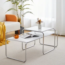 Nordic Unique Coffee Table White Rectangle Living Room Home Coffee Table Kitchen Bedroom Table Basse Pour Salon Furniture Decor