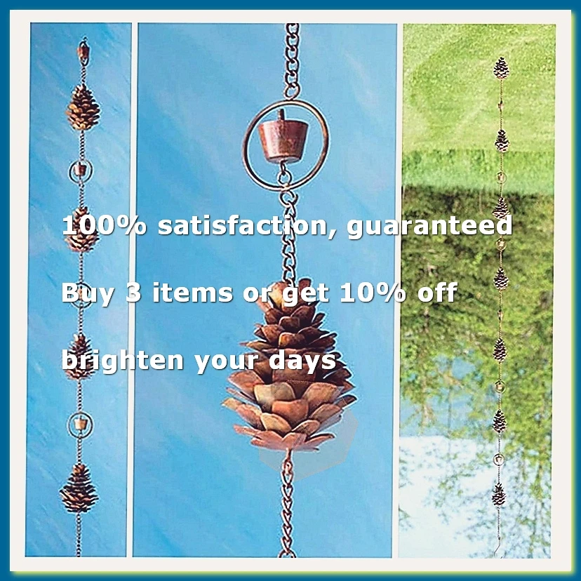 Pine Cone Shaped Rain Chain, Pine Cone Decorative Hanging Chain, Metal Iron BellsA09G