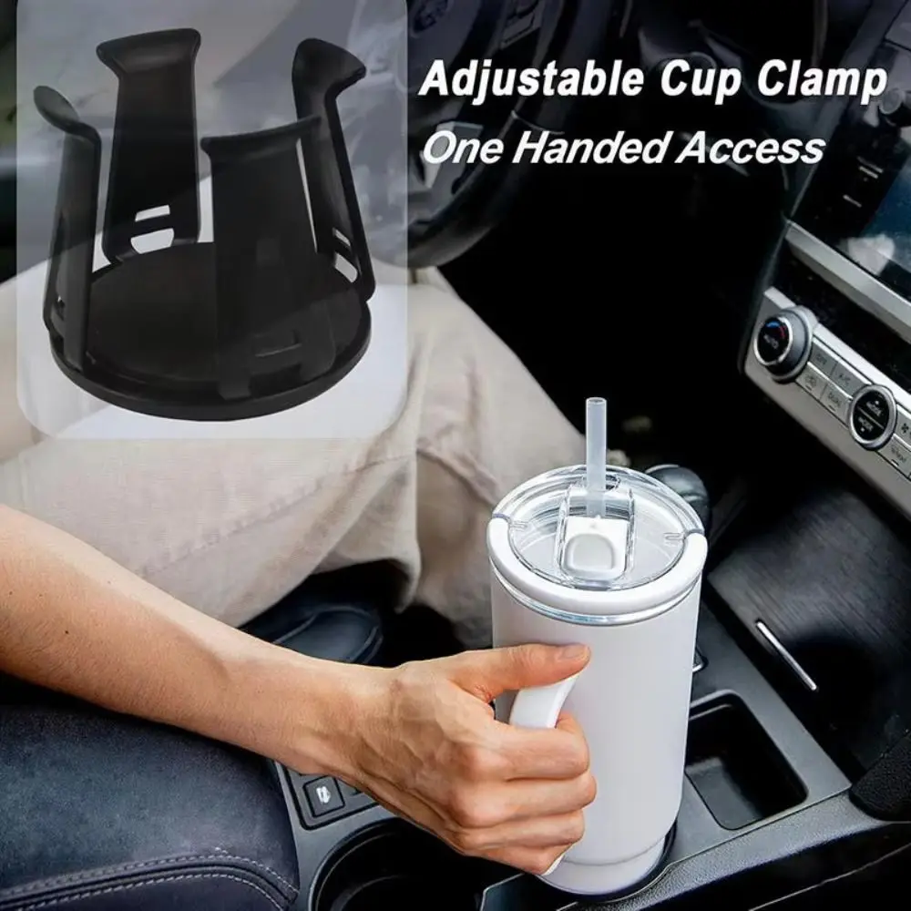 2pcs Multifunction Car Beverage Cup Holder Organizer Black Color Adhesive Cup Storage Rack Interior Accessories Universal Design