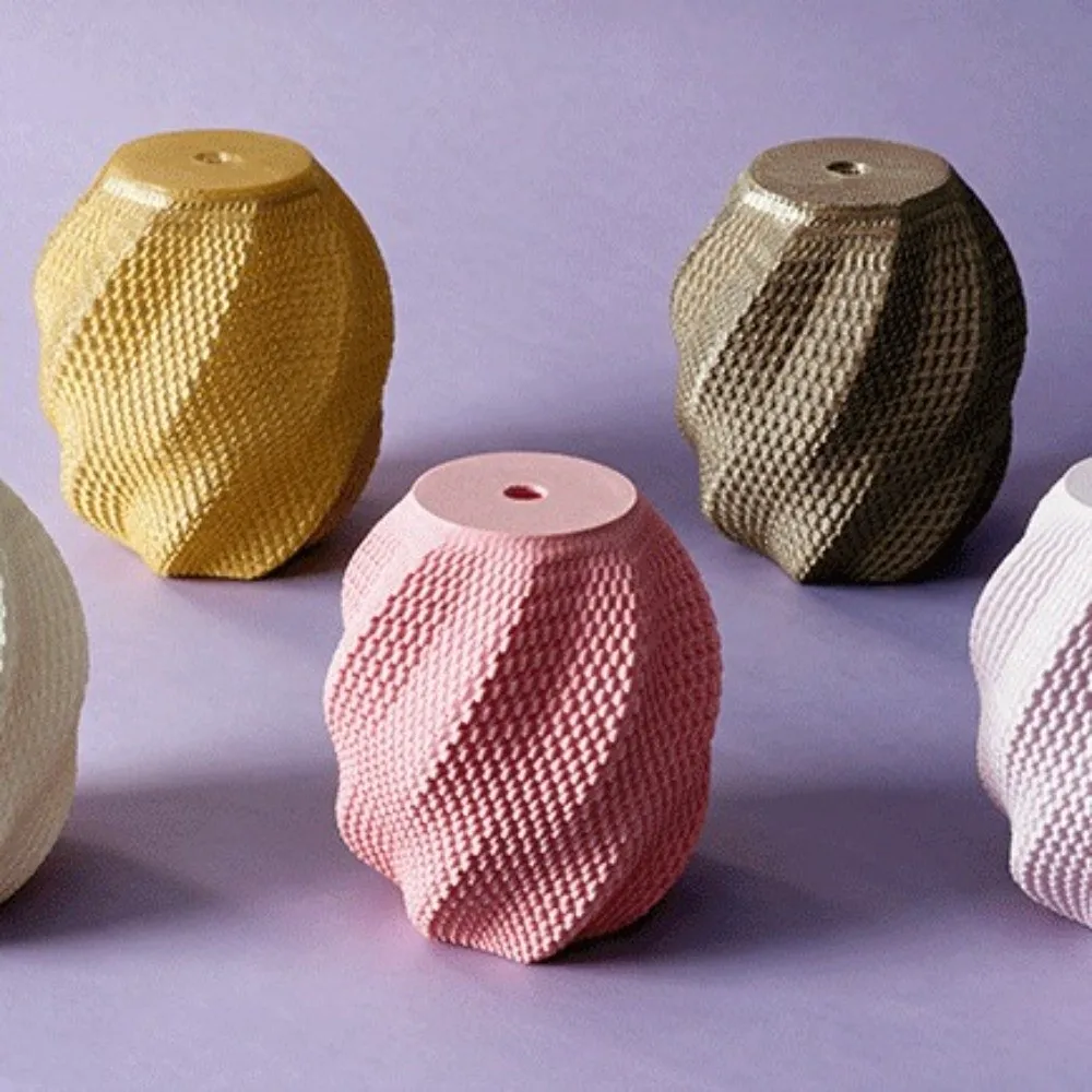 Exquisite 3D Printed Lampshade Decorative Layered Wave Texture Design Desk Lamp Lampshade Shock-resistant Soft Light