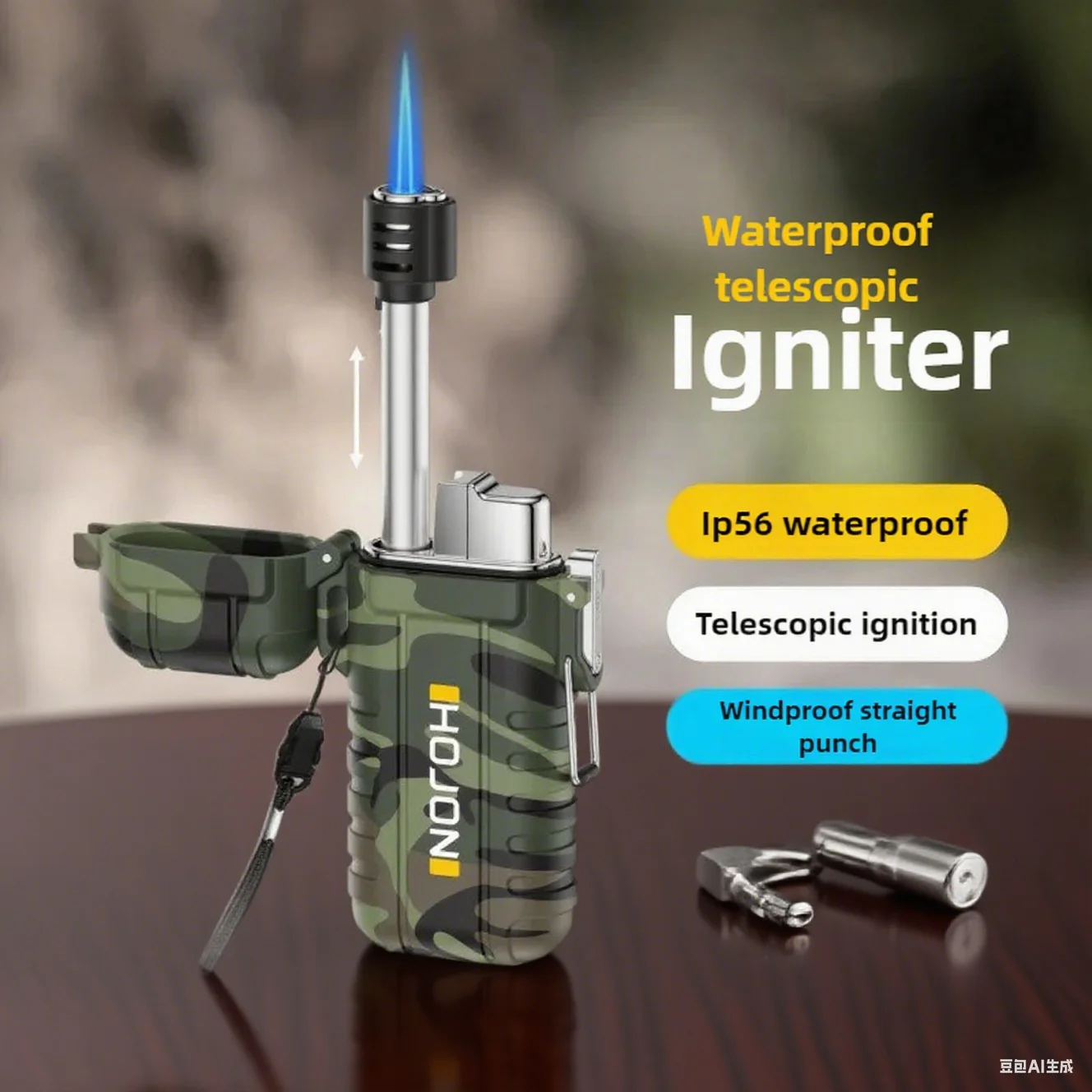 

Outdoor Waterproof Lighter, Retractable Ignition, Windproof Direct Flame Lighter, Portable Camping Outdoor Ignition