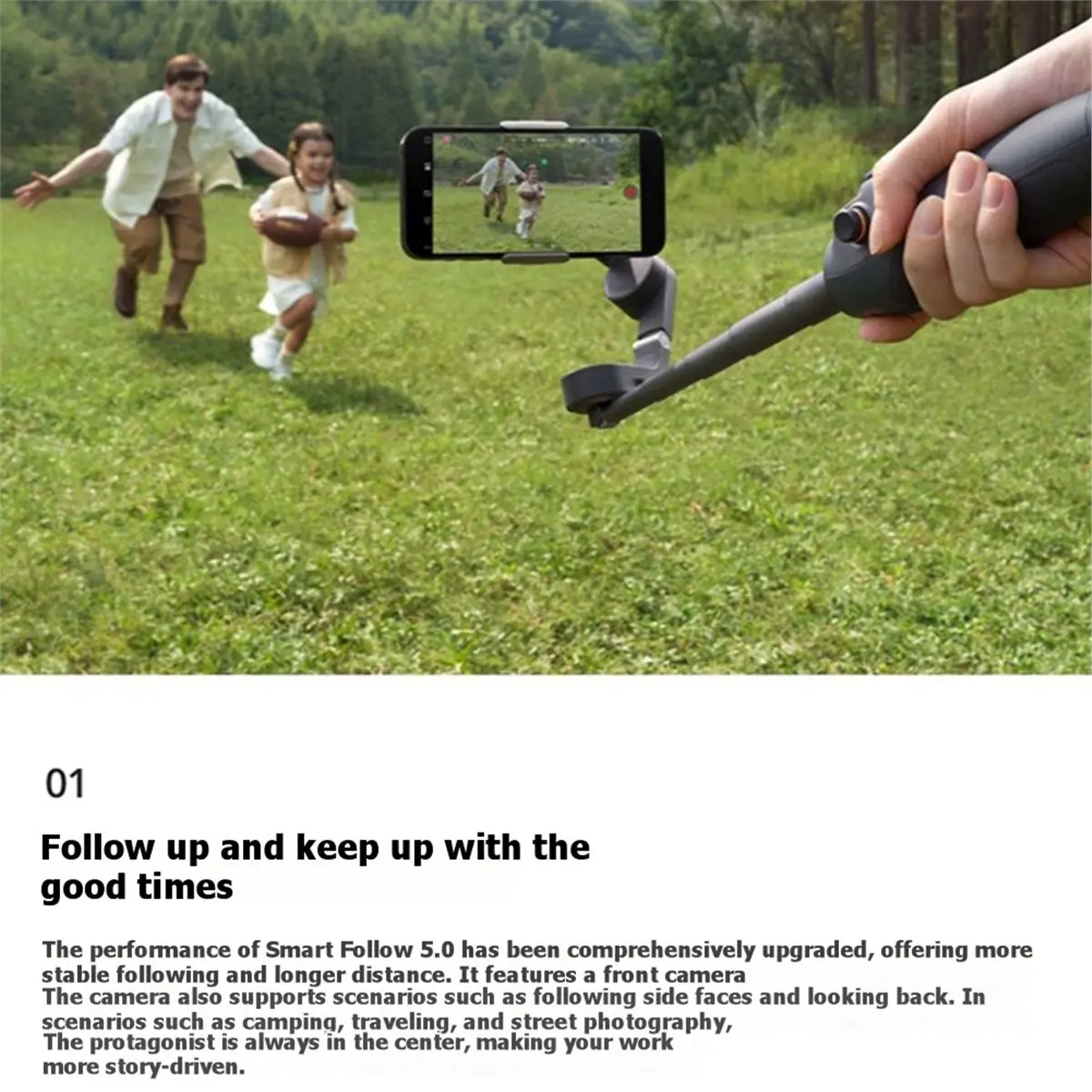 wilwill For DJI Osmo Mobile 6 Smartphone Gimbal Stabilizer 3-Axis Phone Gimbal with AI Tracking Foldable Design A
