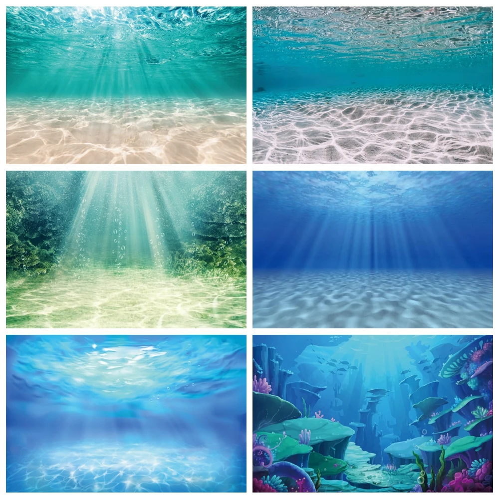 

Laeacco Summer Backdrops For Photography Sea Water Surface Wave Baby Children Birthday Party Aquarium Background Photocall