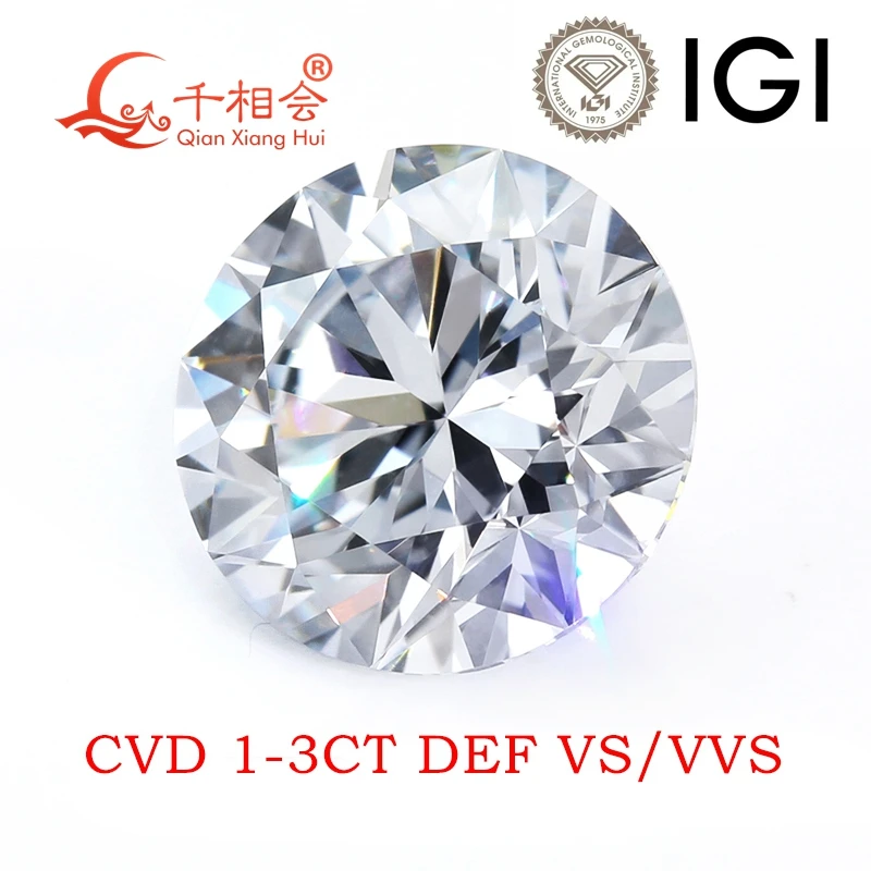 Promotion CVD diamond D 0.3CT G color 3ct VS1 clarity round shape IGI certificated lab grown diamond loose stone