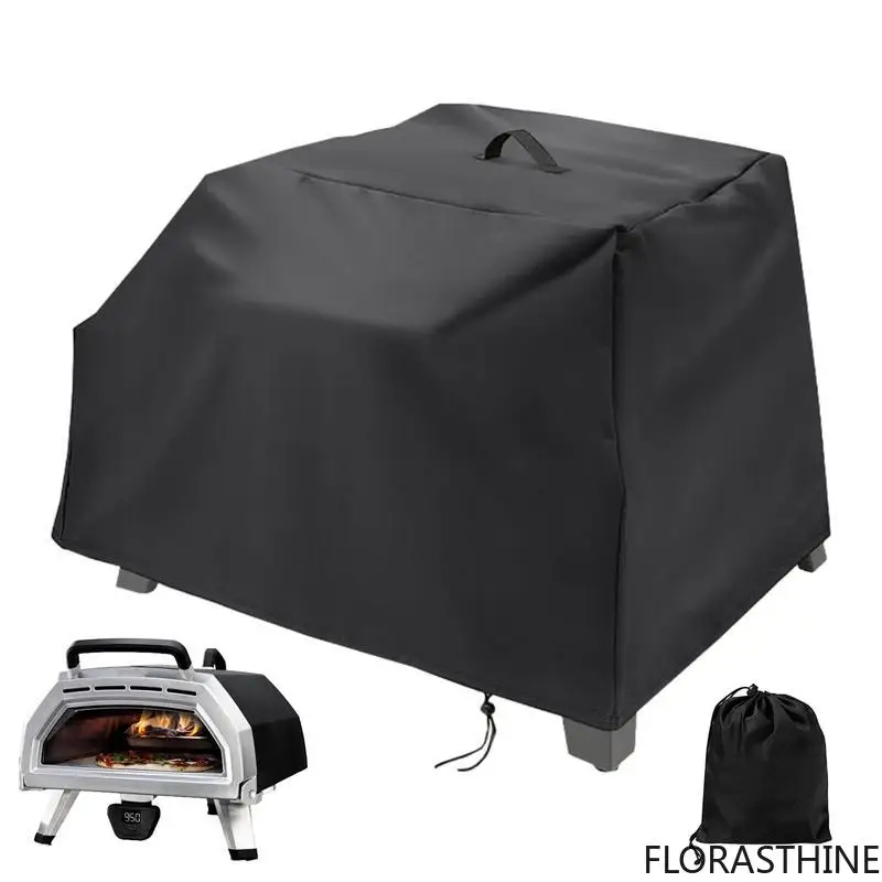 Waterproof Pizza Oven Cover Dustproof Outdoor Protective Pizza Oven Cover Black Camping Windproof Accessories for BBQ Camping RV