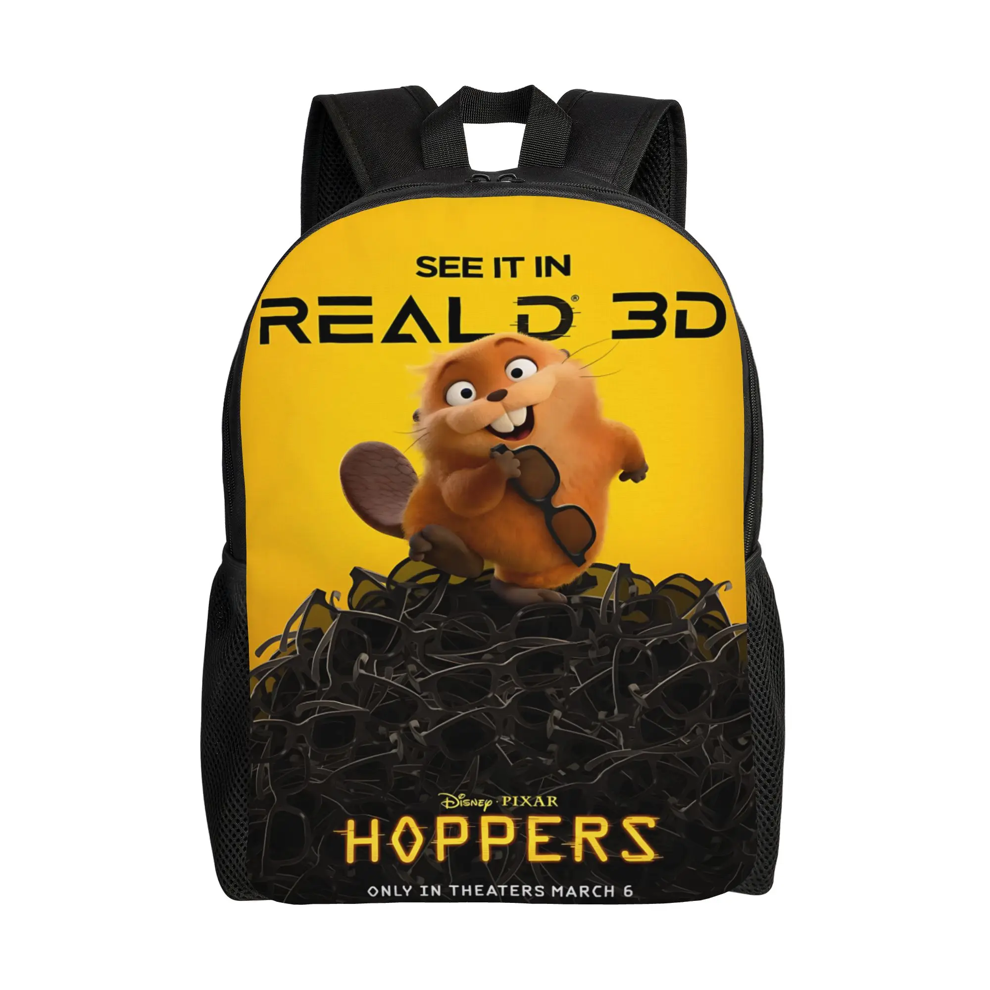 

Рюкзак Hoppers Daypack с забавным мультяшным дизайном Castor Harajuku, 1 шт., для работы, в стиле ретро, моющийся.