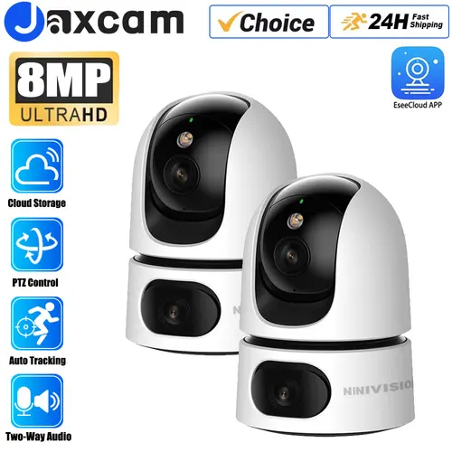 Vigilancia CCTV interior para el hogar con doble lente, Zoom 10X, 4K, 8MP, WiFi, cámara IP PTZ, seguimiento automático, protección de seguridad, Monitor para bebé