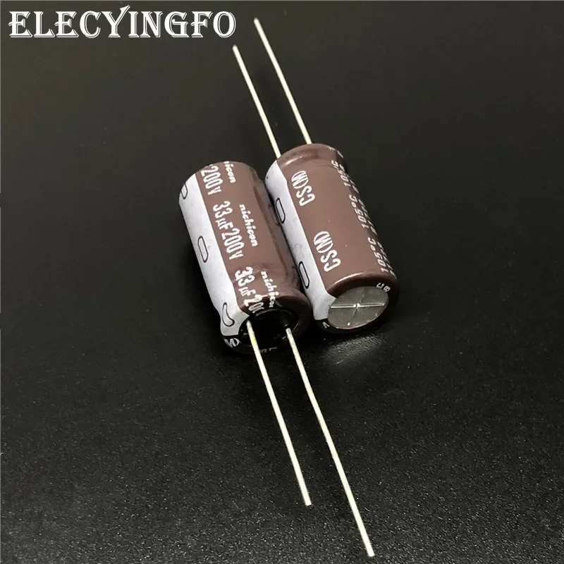 

5pcs/50pcs 33uF 200V NICHICON CS Series 10x20mm High Ripple Current High Reliability 200V33uF Aluminum Electrolytic capacitor