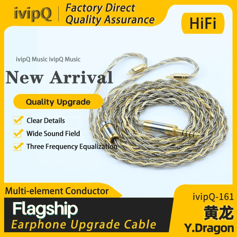 

ivipQ Multielement Conductors Gold Silver Palladium In-ea Earphone Upgrade Cable 2.5/3.5/4.4mm MMCX/2PIN0.78/IE900 Balanced Wire