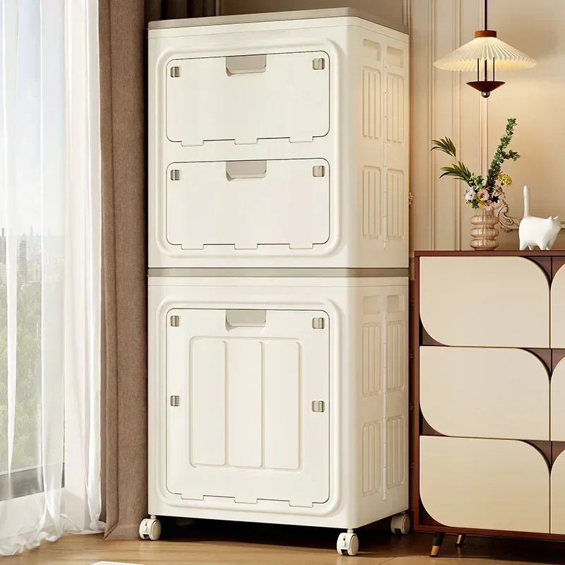 Firm Clothes storage cabinet Household foldable bedroom clothing quilt storage box Large capacity flip to organize lockers