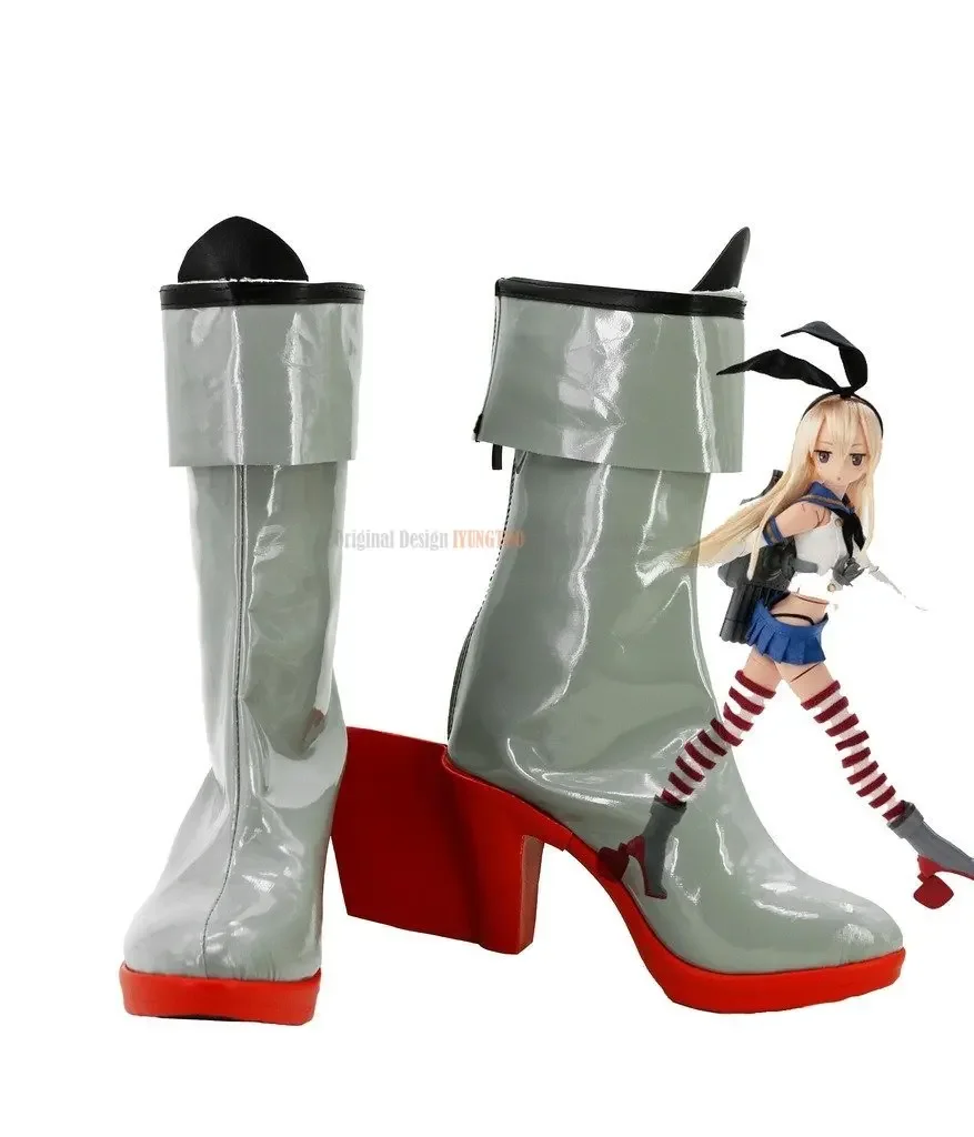 

Kancolle Shimakaze Shoes Косплей Коллекция Kantai Shimakaze Сапоги для косплея Обувь на высоком каблуке на заказ
