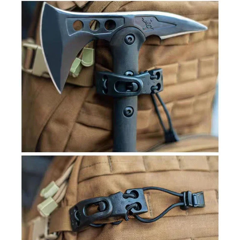 Multifunction Tactical Flashlight Clip Molle Hiking Accessories Hanging Buckle Shovel Clamp Axe Clamp Bracket Outdoor Backpack