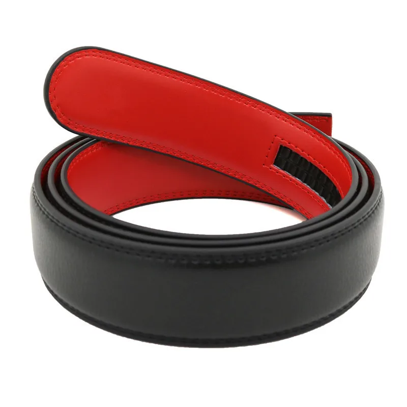 

Мужской ремень из искусственной кожи 3,5 см без пряжки, черный, коричневый, синий, белый, деловой, без отказки, свободный ремень 105 130 см, новый дизайн