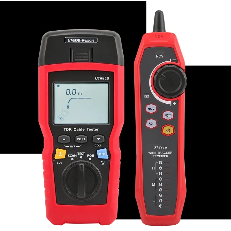 UT685B Kit TDR Cable Tester Pair Coaxial POE Network Cable Length Sequence Detector RJ11 RJ45 Plug Adapter Digital Meter