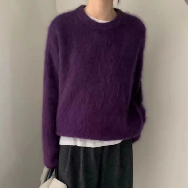 

Women's Trendy Simple Casual Soft All Match Knitted Sweater Female Chic O Neck Long Sleeve Loose Pullover Tops Y2K Jumper