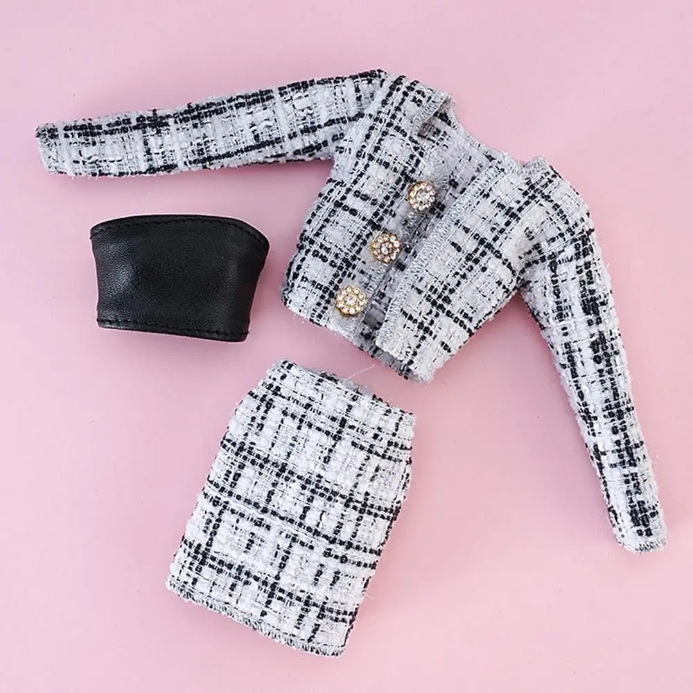 1 Set 1/6 bambola moda abbigliamento casual abbigliamento invernale elegante cappotto gonna fatta a mano ragazza bambola che indossa set per bambola da 29 ~ 32 cm
