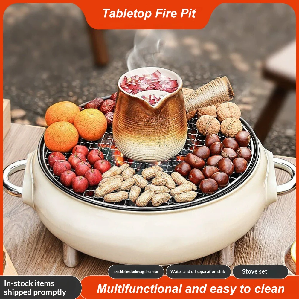 Multifunctional 2-in-1 Stove for Hot Pot Tea & BBQ, Household Smokeless Grill, Dual-Use Charcoal Stove for Gatherings