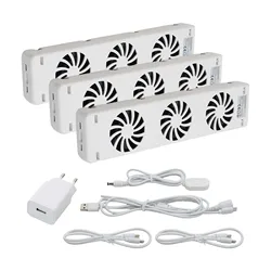 3-Fan Magnetic Fireplace Cooling Fan 300*69*30mm Heater Radiator Automatic Thermostat Cooling Fan For Home Apartment Heater