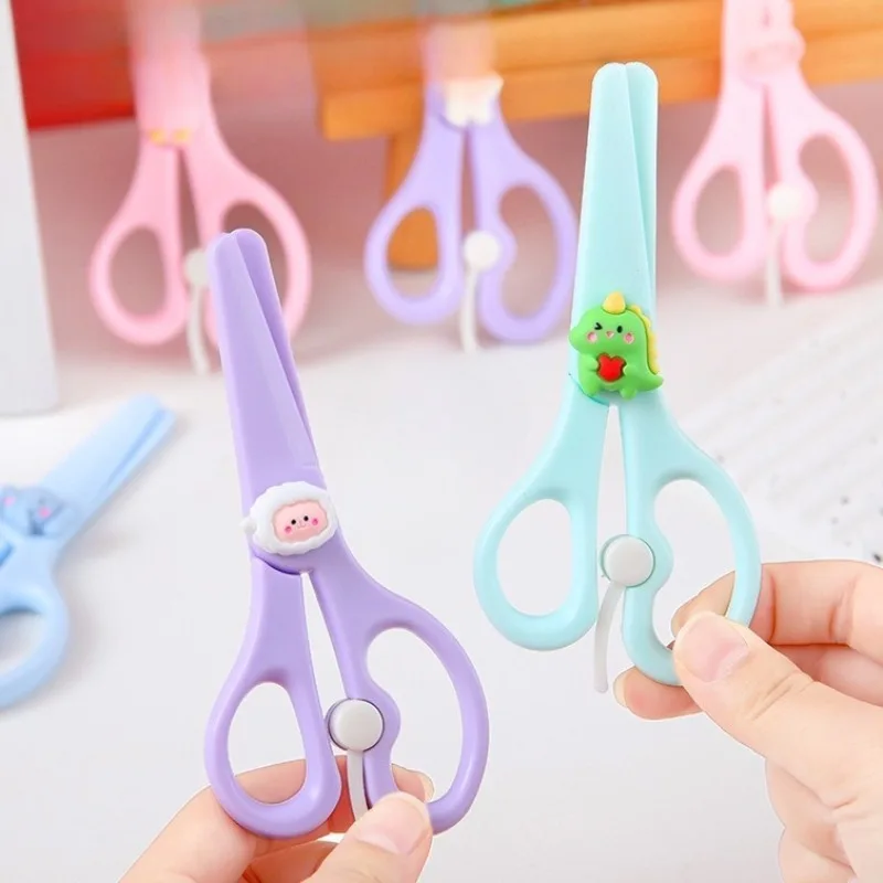 Cute Children Plastic Scissors for Handwork Making Art Tool Kits Kindergarten Kids DIY Scissors Safe Birthday Gifts