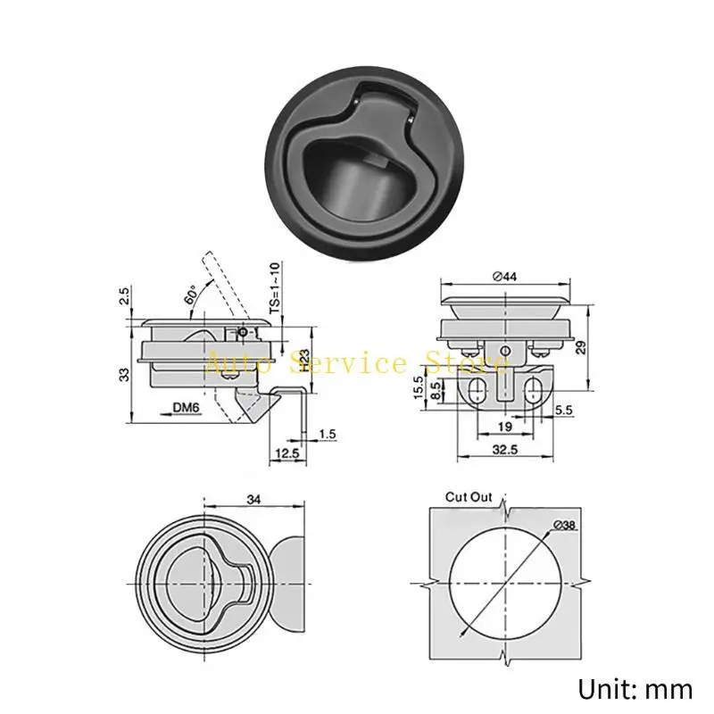 

462A Boat Flush Pull Slam Locking Locker Deck Accessories Universal
