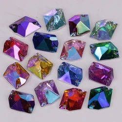 11x14mm, 16x20mm, 21x26mm Cosmic Sew On Rhinestones, #3265 RESIN Colors AB Flatback Sewing Stones for DIY Clothing Decorations