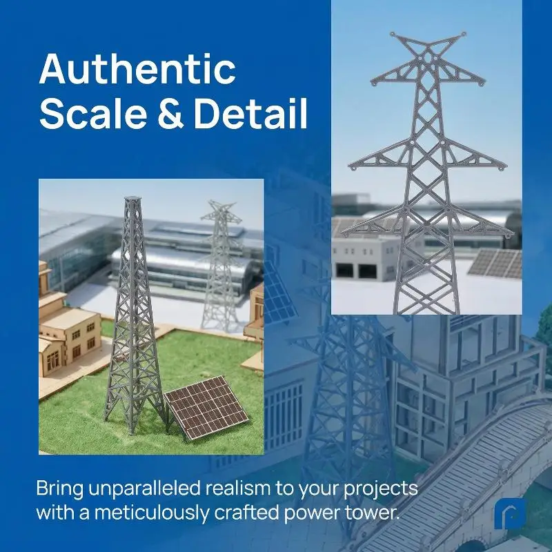 Mini Model Electric Power Tower 1:100/1:150 ABS High Voltage Tower Modeling Railway Train Sand Table Scene Layout Assembly Toys view 3