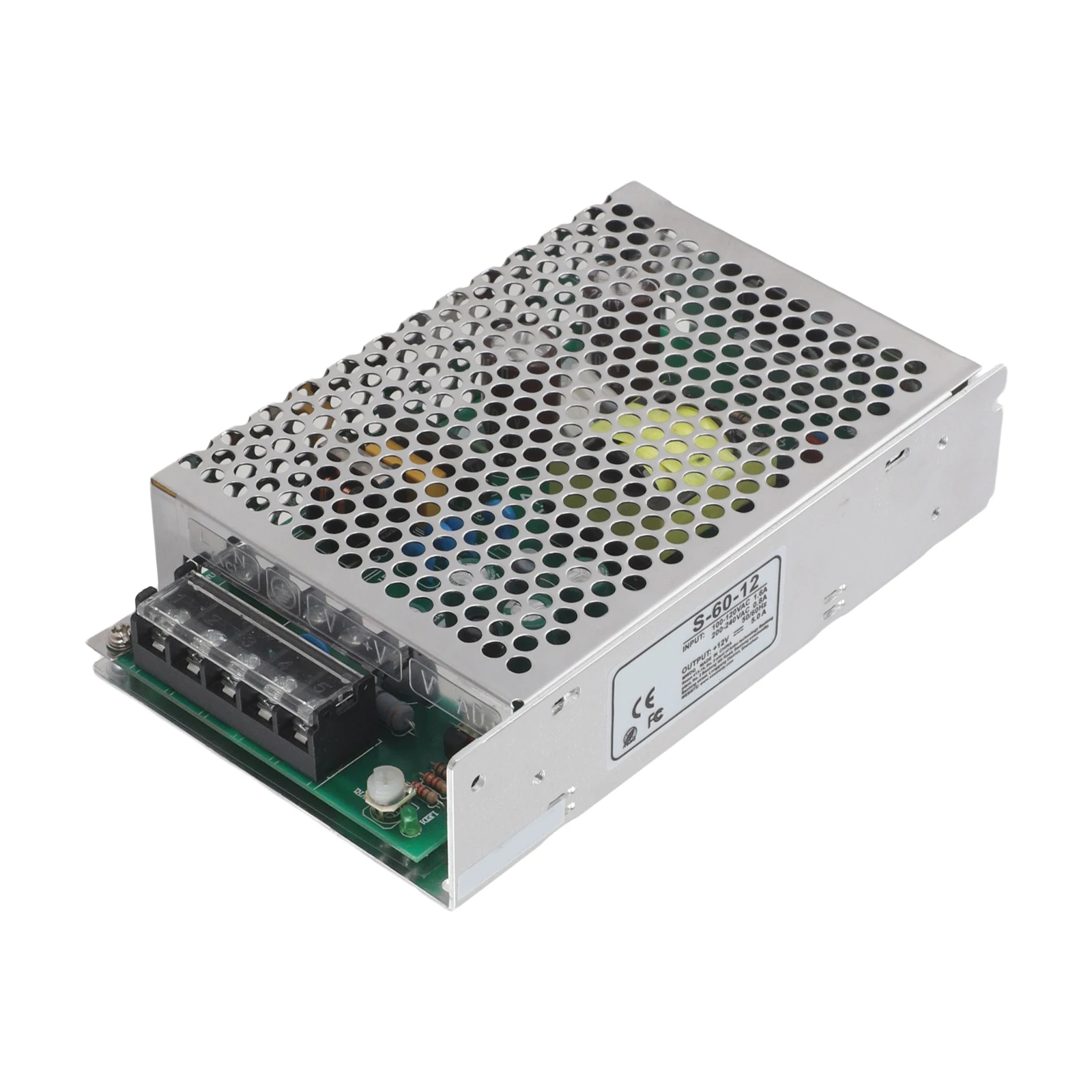 12V 5A Switching Power Supply S6012 with AC/DC Input for LED Lighting Audio/Video Equipment and Network Systems