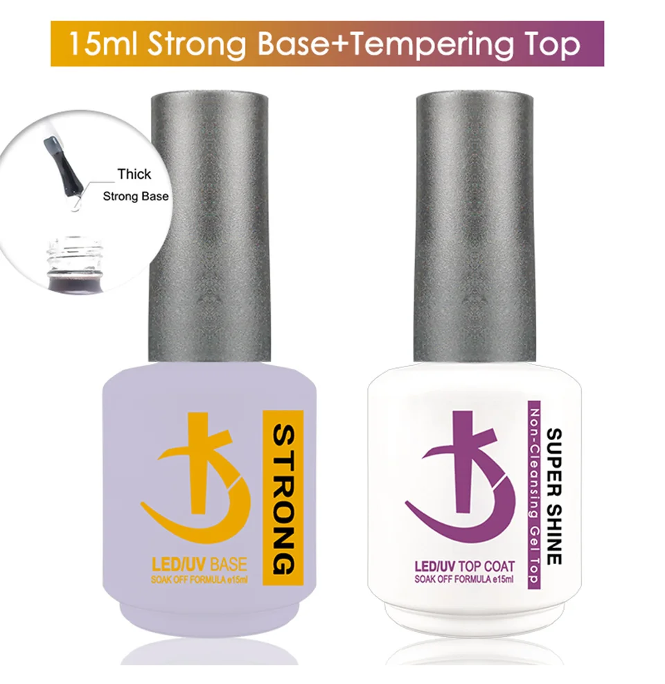 KODI JYJ Latest Strong Base and Top Coat Gel Polish 15ml Thick UV Rubber Base Varnish Hybrid Nail Art Semipermanent Nail Polish