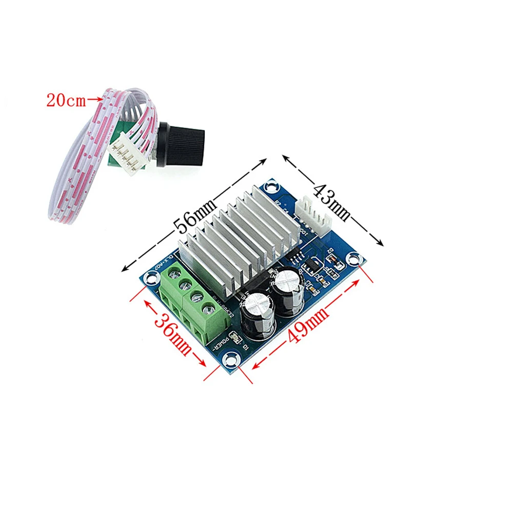 DC12-24V Motor Speed Controller PWM DC Motor Governor 20A Motor Speed Adjustable Regulator Temperature Regulating Dimming Switch