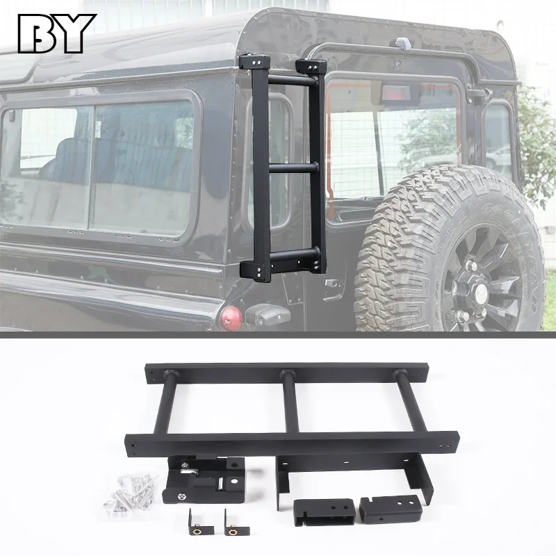 Aluminum Alloy Car Rear Tail Door Ladder Climbing Fit For Land Rover Defender 110 130 2004-2018 Car Accessories
